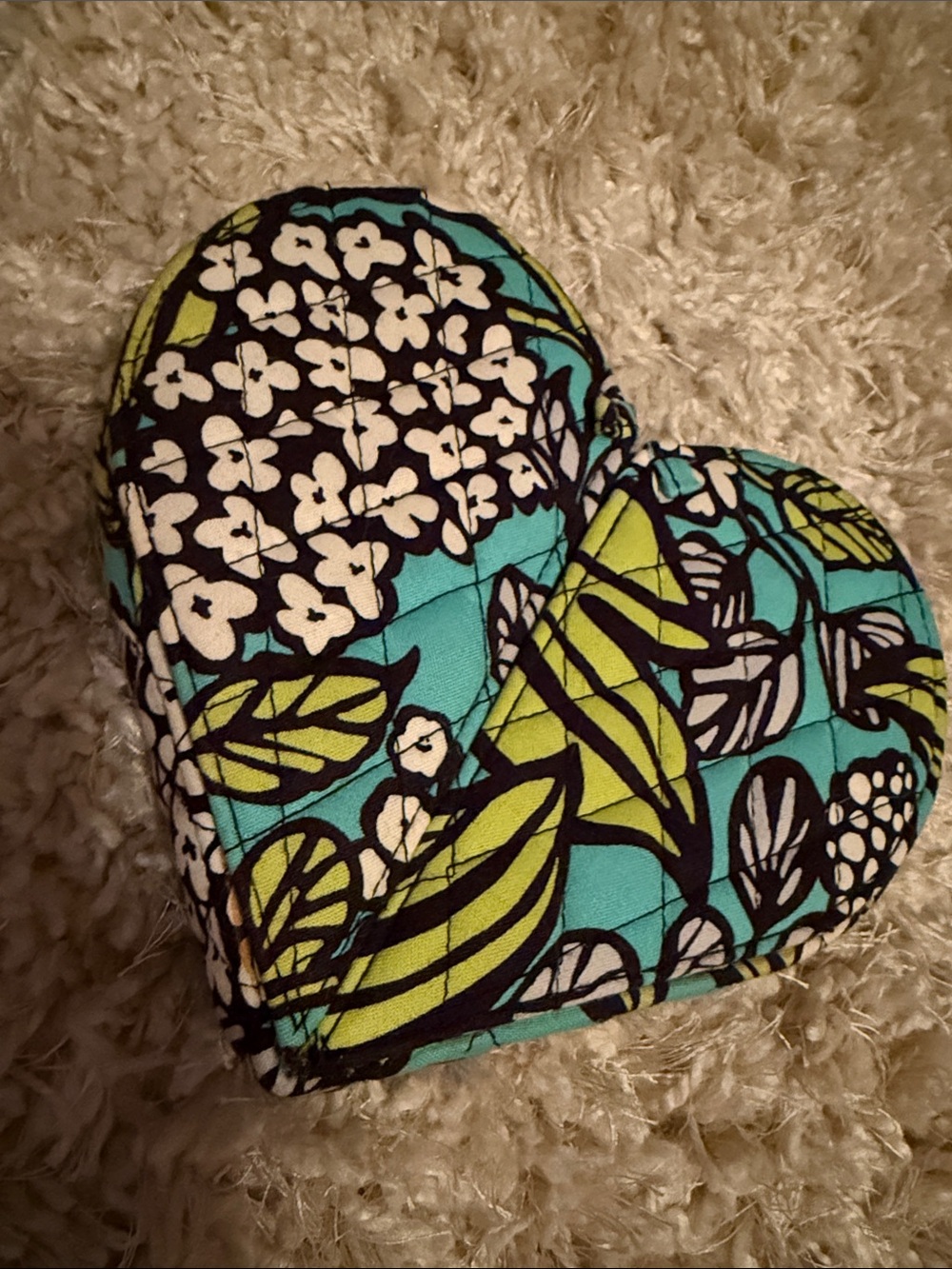 Vera Bradley Heart Shaped Jewelry Organizer in Retired Island Blooms Pattern